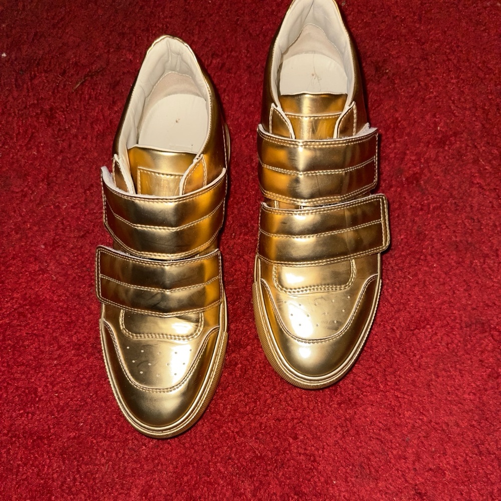 Maison Margiela metallic gold sneakers